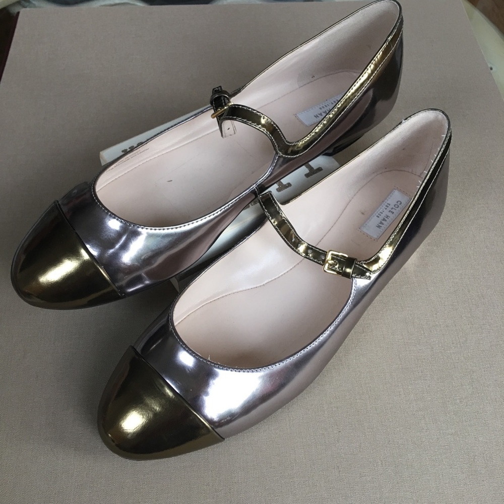 Cole Haan Ballet Flats Pewter-Gold